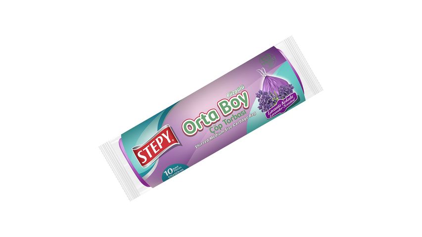 Stepy Büzgülü Orta Boy Lavanta Çöp Torbası 10 Adet