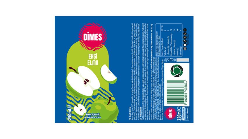 Dimes Ekşi Elma Aromalı Meyve Suyu 250 ml