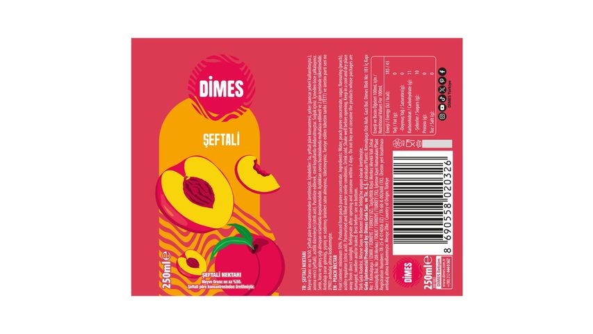 Dimes Go Peach Flavored Fruit Juice 250 ml