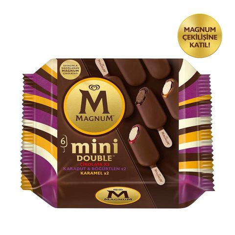 Algida Magnum Mini Double Chocolate, Black Mulberry & Caramel 6-Pack