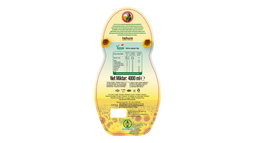 Yudum Sunflower Oil 4 L
