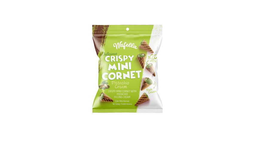 Wafella White Chocolate and Pistachio Flavored Filled Cone 42 g