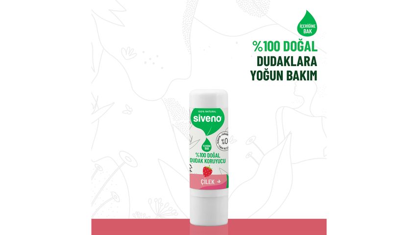 Siveno 100% Natural Strawberry Lip Balm 6 g