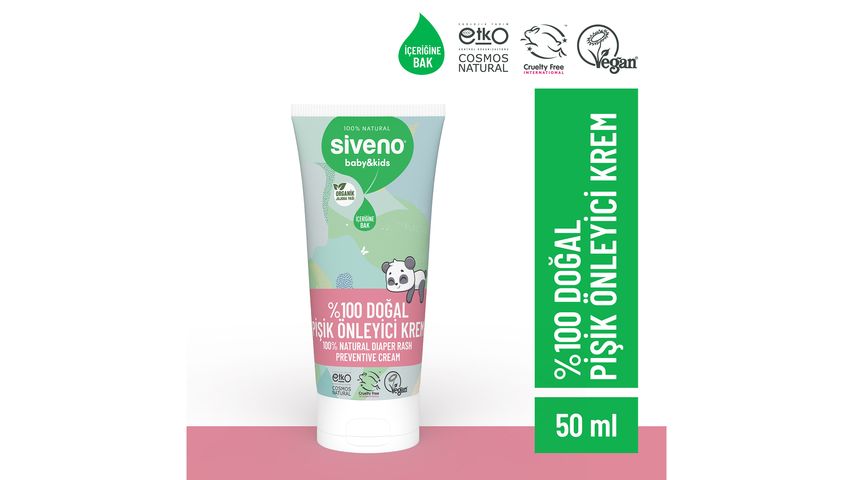 Siveno %100 Doğal Bebek Pişik Önleyici Jel Krem 50 ml
