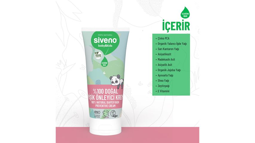Siveno %100 Doğal Bebek Pişik Önleyici Jel Krem 50 ml