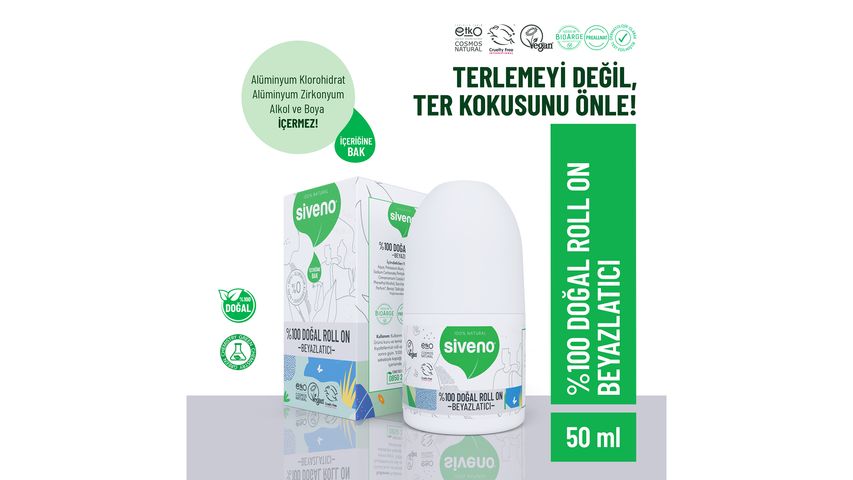 Siveno 100% Natural Whitening Roll-On Deodorant 50 ml