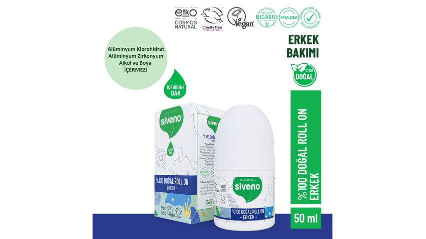 Siveno %100 Doğal Erkek Roll-On 50 ml