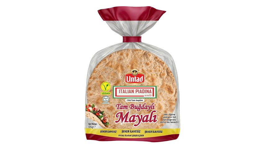Untad Tam Buğdaylı Mayalı İtalyan Usulü Piadina 375 g