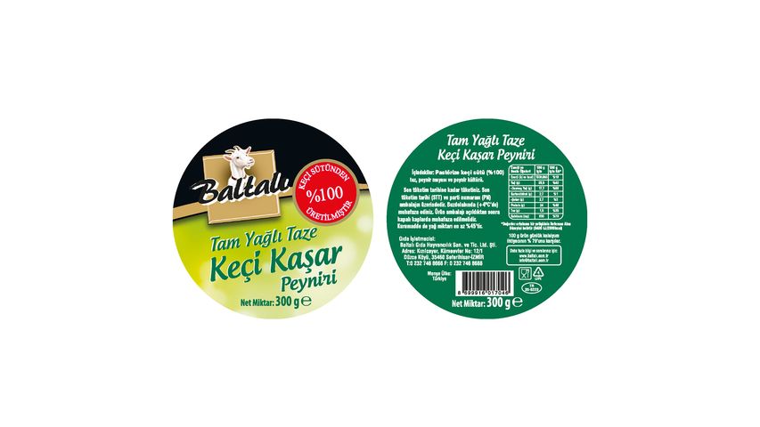 Baltalı Kashar Cheese Made from 100% Goat Milk 300 g