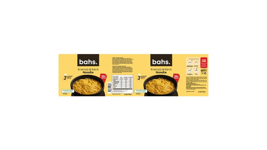 Bahs Krema & Köri Çeşnili Noodle 90 g