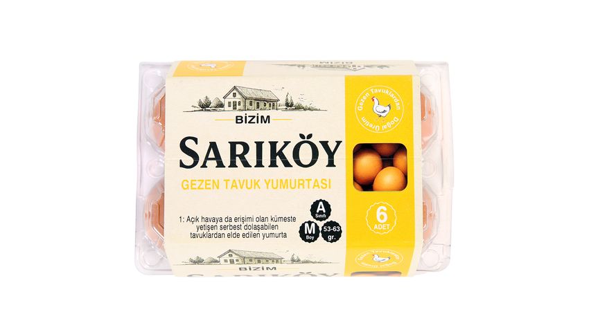 Bizimsarikoy Free-Range Chicken Eggs 53-62 g 6 pcs