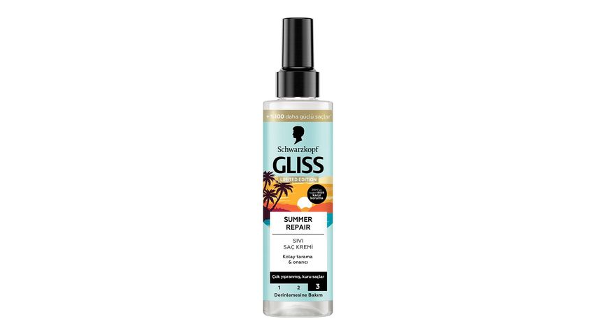 Gliss Summer Repair Kolay Tarama Onarıcı Sıvı Saç Kremi Çok Yıpranmış Kuru Saçlar İçin 200 ml