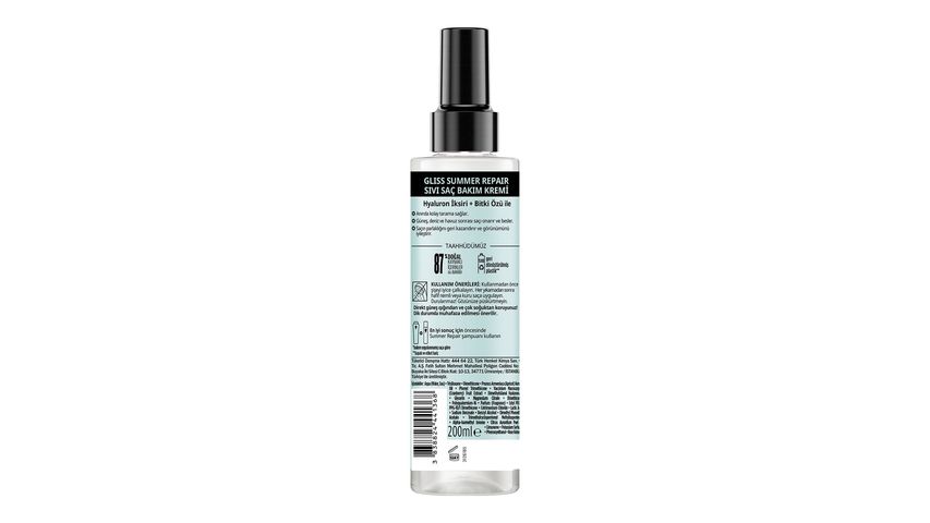 Gliss Summer Repair Kolay Tarama Onarıcı Sıvı Saç Kremi Çok Yıpranmış Kuru Saçlar İçin 200 ml