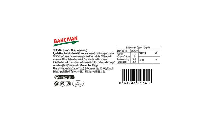 Bahçıvan Geleneksel Tereyağı 150 g