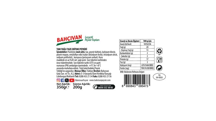Bahçıvan Lezzetli Peynir Topları 200 g