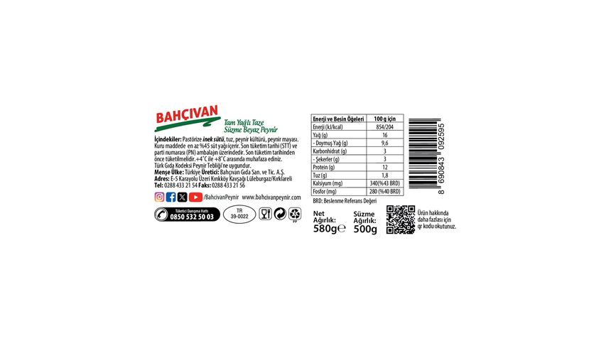 Bahçıvan Cottage Cheese 500 g