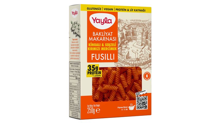 Yayla Red Lentil Fusilli with Quinoa & Vegetables 250 g