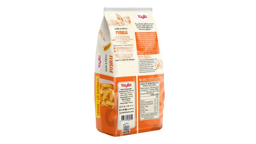 Yayla Glutensiz Mısır & Pirinç Fusilli 400 g