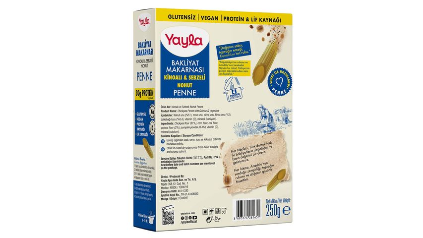 Yayla Chickpea Penne with Quinoa & Vegetables 250 g