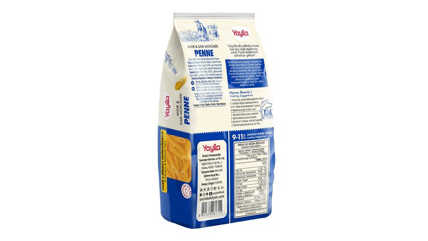 Yayla Corn & Yellow Lentil Penne 400 g