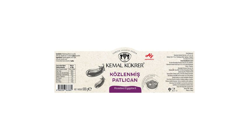 Kemal Kükrer Roasted Eggplant in Glass Jar 680 g