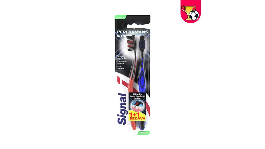 Signal Toothbrush Performance Black 2x Soft 1+1