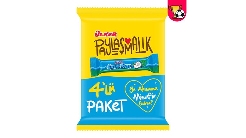 Ülker Cocostar Hindistan Cevizli Çikolata 4'lü 100 g
