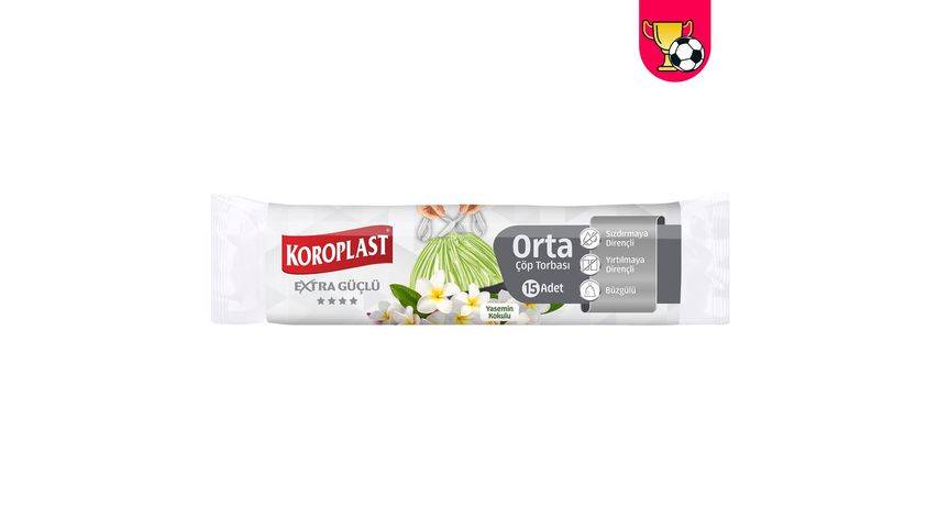 Koroplast Extra Strong Orchid Scented Drawstring Medium Trash Bags 15 Pieces