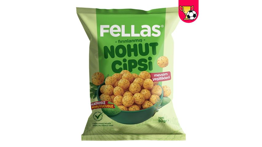 Fellas Baked Chickpea Chips with Mixed Greens Flavor 50 g