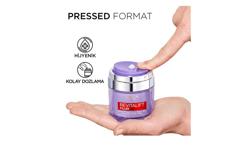 L'Oréal Paris Revitalift Filler Pressed Jar Dolgunlaştırıcı Su Bazlı Nemlendirici Yüz Kremi 50 ml