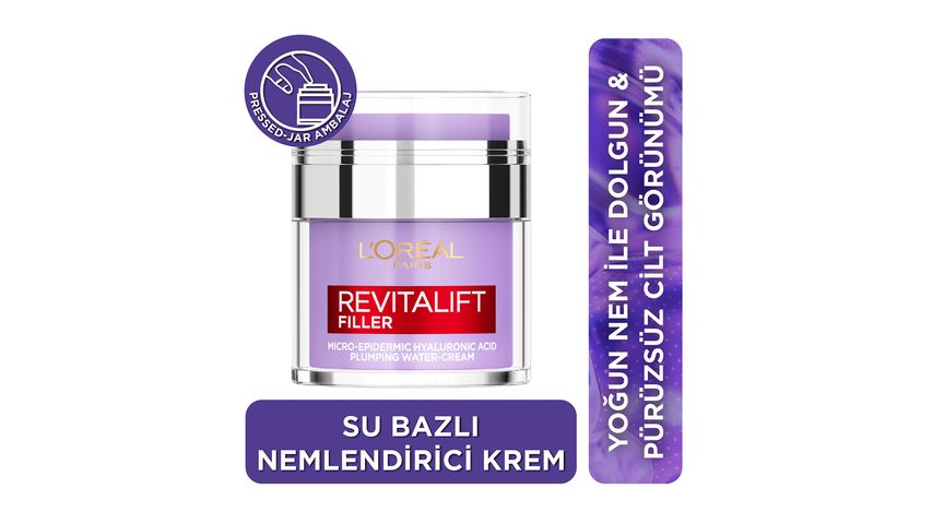 L'Oréal Paris Revitalift Filler Pressed Jar Dolgunlaştırıcı Su Bazlı Nemlendirici Yüz Kremi 50 ml