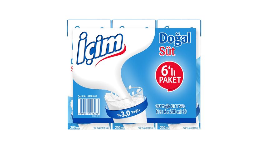İçim %3 Yağlı Süt 6 x 200 ml