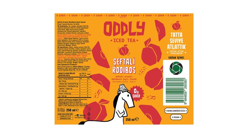 Oddly Şeftali & Rooibos Aromalı Soğuk Çay 250 ml