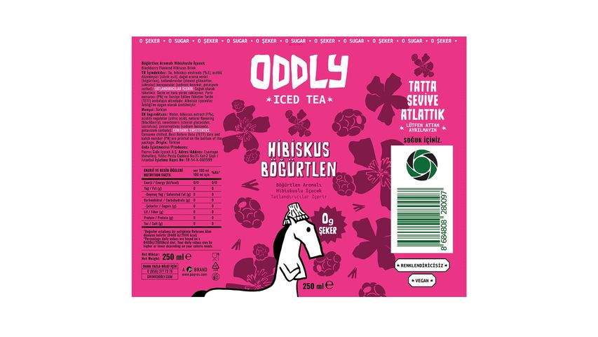 Oddly Hibiscus & Böğürtlen Aromalı Soğuk Çay 250 ml