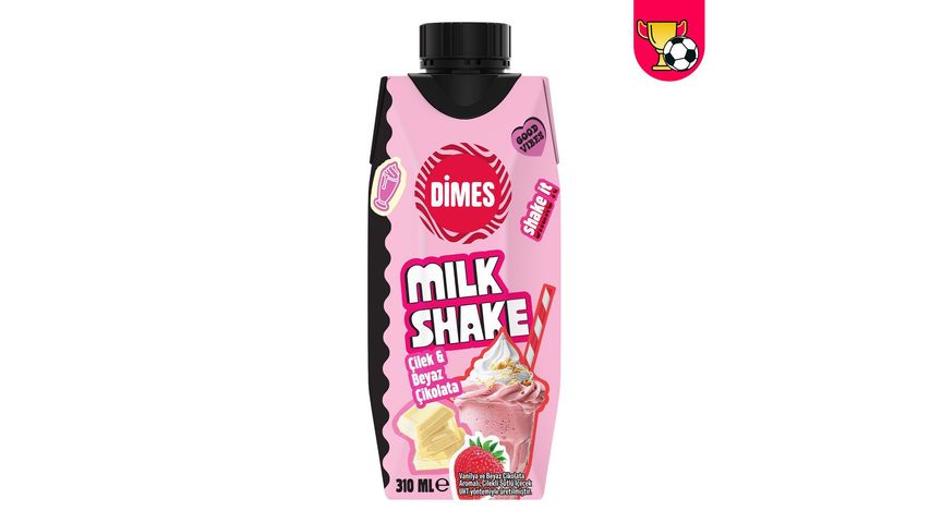 Dimes Çilekli Beyaz Çikolatalı Milkshake 310 ml
