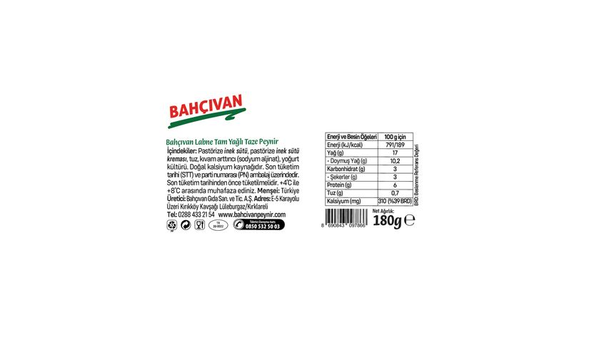 Bahçıvan Labne Peyniri 180 g