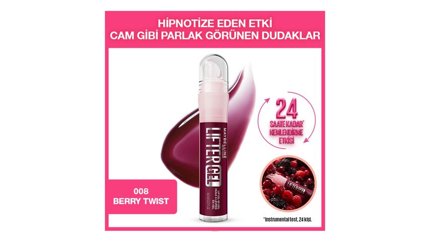 Maybelline New York Lifter Gel Ekstra Parlak & Nemlendirici Dudak Parlatıcısı - 08 Berry Twist