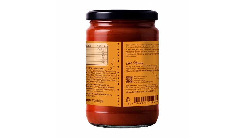 The Sauce Club Baharatlı Peynirli Domates Sosu 190 g