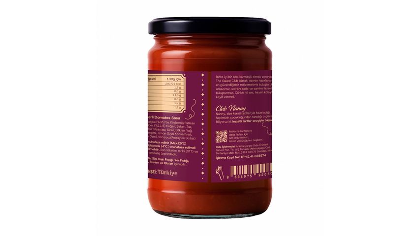 The Sauce Club Köz Patlıcanlı Biberli Domates Sosu 190 g