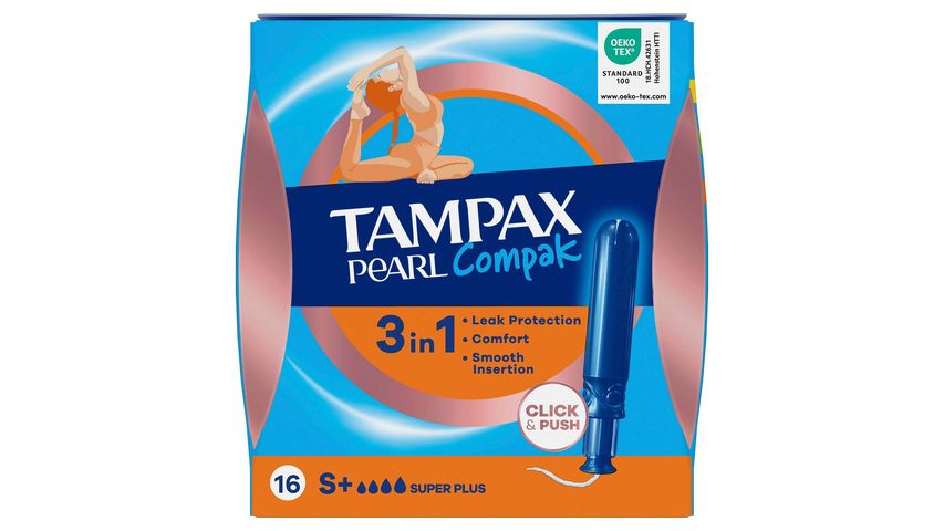 Tampax Pearl Compak Super+ Tampons 16 Pieces