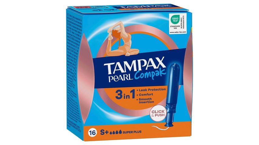 Tampax Pearl Compak Super+ Tampons 16 Pieces