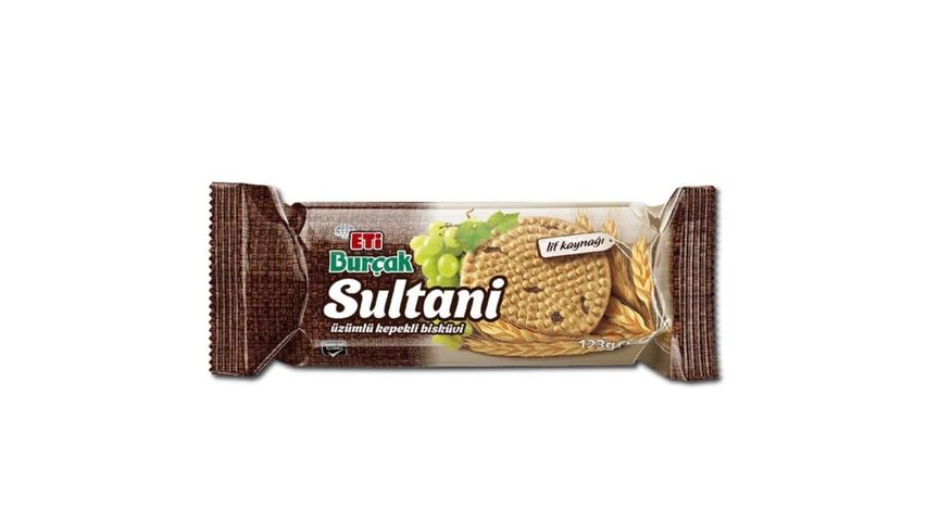 Eti Burçak Whole Wheat Biscuit with Sultana Raisins 123 g