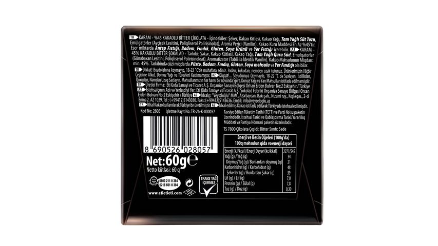 Eti Karam %54 Kakaolu Bitter Çikolata 60 g