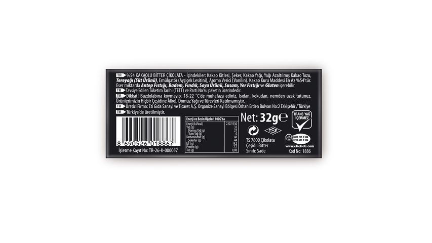 Eti Karam Mini Cocoa Dark Chocolate 32 g