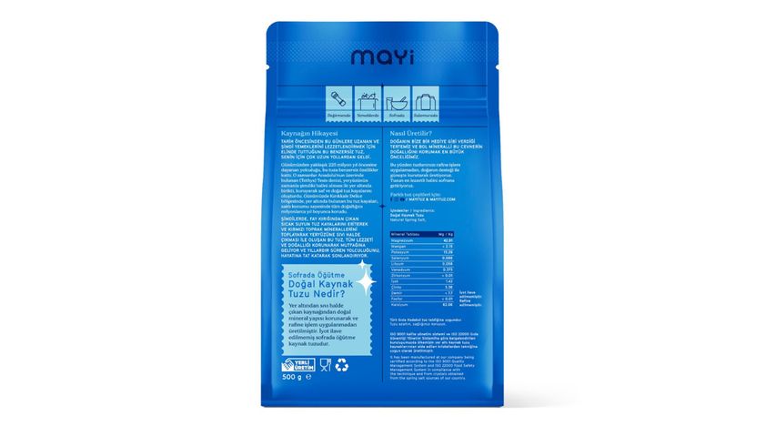 Mayi Sofrada Öğütme Doğal Kaynak Tuzu 500 g