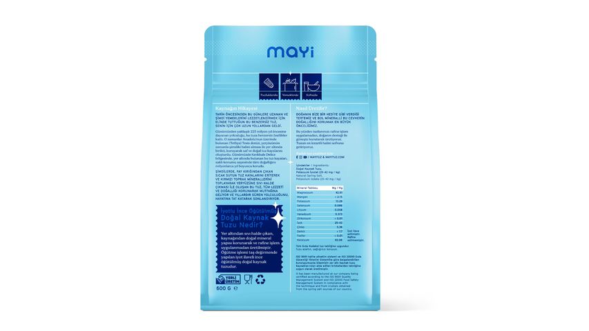 Mayi İyotlu Öğütülmüş Sofra Tuzu 600 g