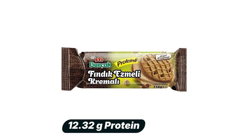 Eti Burçak Fındık Ezmeli Kremalı Proteinli Bisküvi 158 g