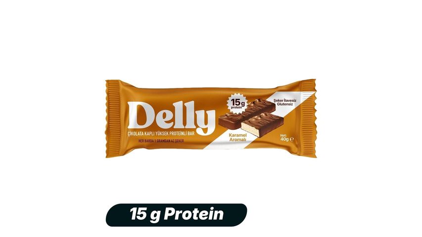 Delly Caramel Flavored Chocolate Covered High Protein Bar 40 g
