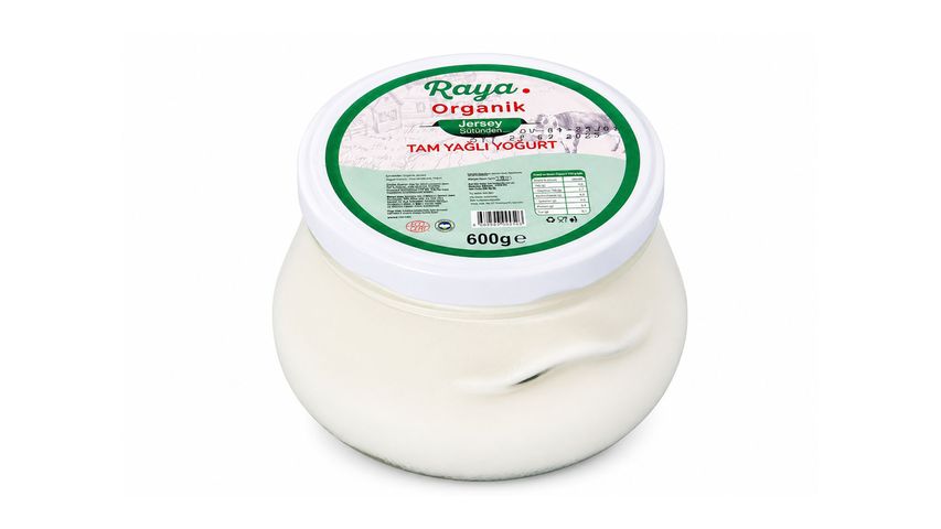 Raya Organik Pastörize Tam Yağlı Jersey Sütünden Yoğurt 600 g