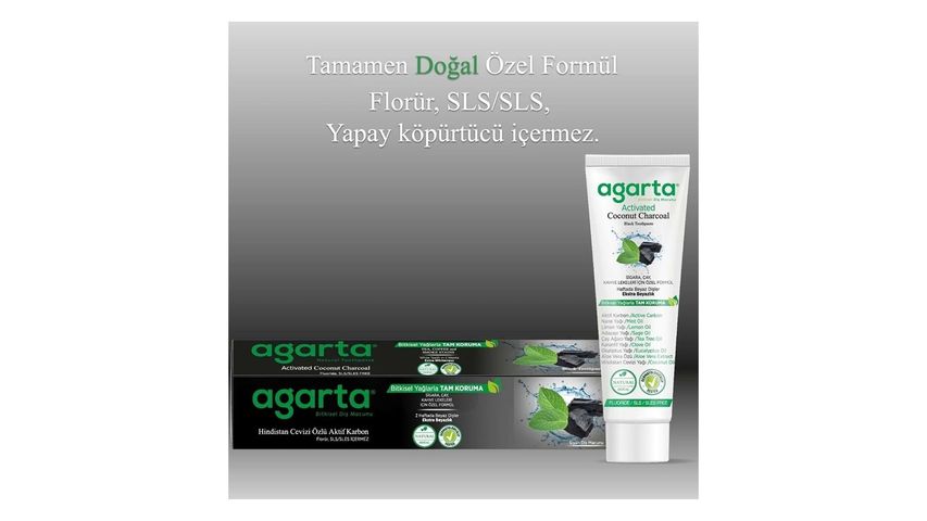 Agarta Aktif Karbonlu Doğal Diş Macunu 100 ml